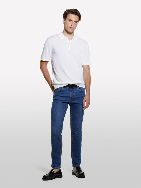 Blue slim fit Stockholm jeans; - men's slim fit jeans | Sisley