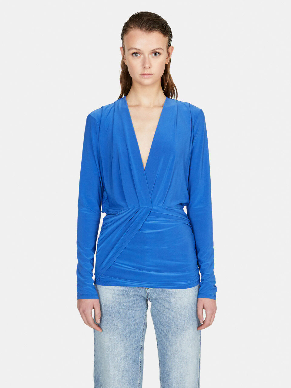 Blouse with draping