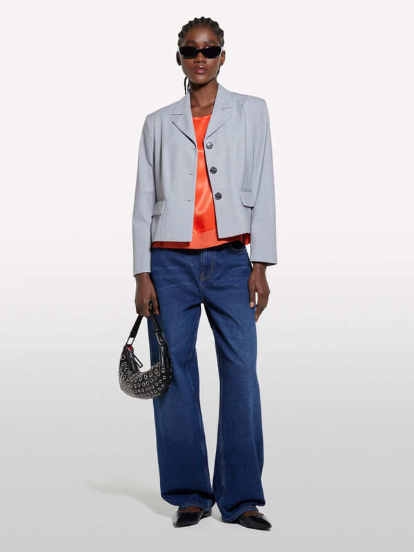 Orange satin blouse - women's blouses | Sisley