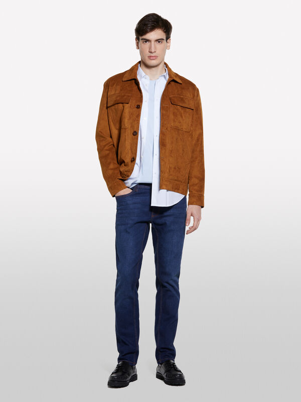 White printed slim fit shirt - men's slim fit shirts | Sisley