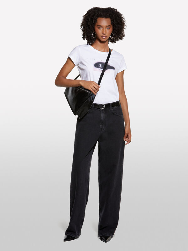 Black baggy fit jeans - women's relaxed fit jeans | Sisley