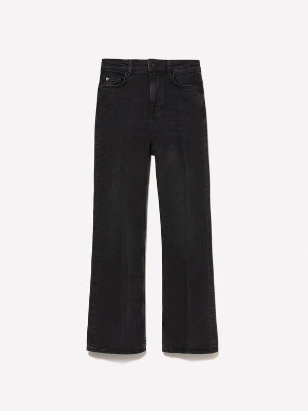 Dark gray high-waisted jeans - women's high-waisted jeans | Sisley
