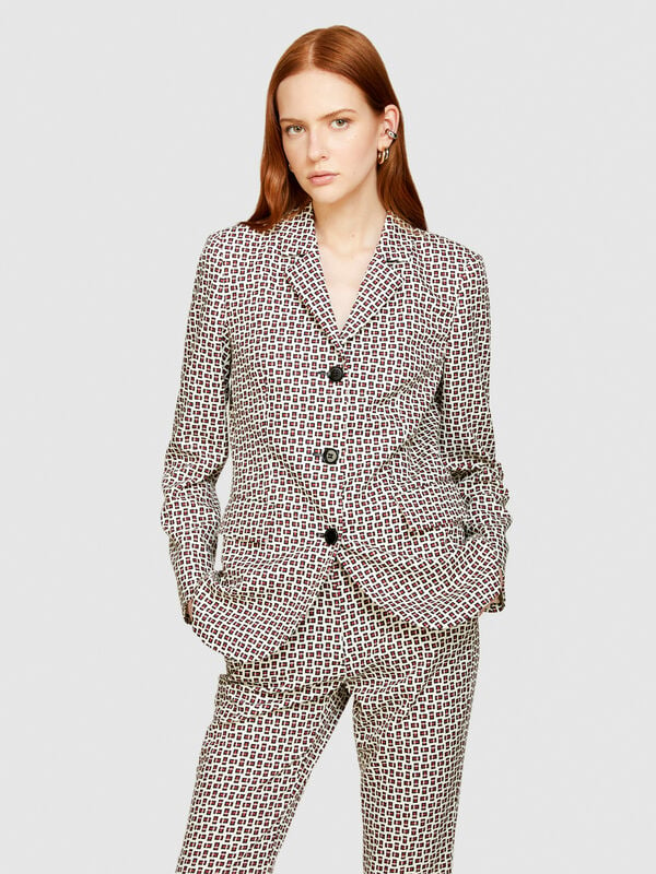 Printed slim fit blazer - women's jackets | Sisley