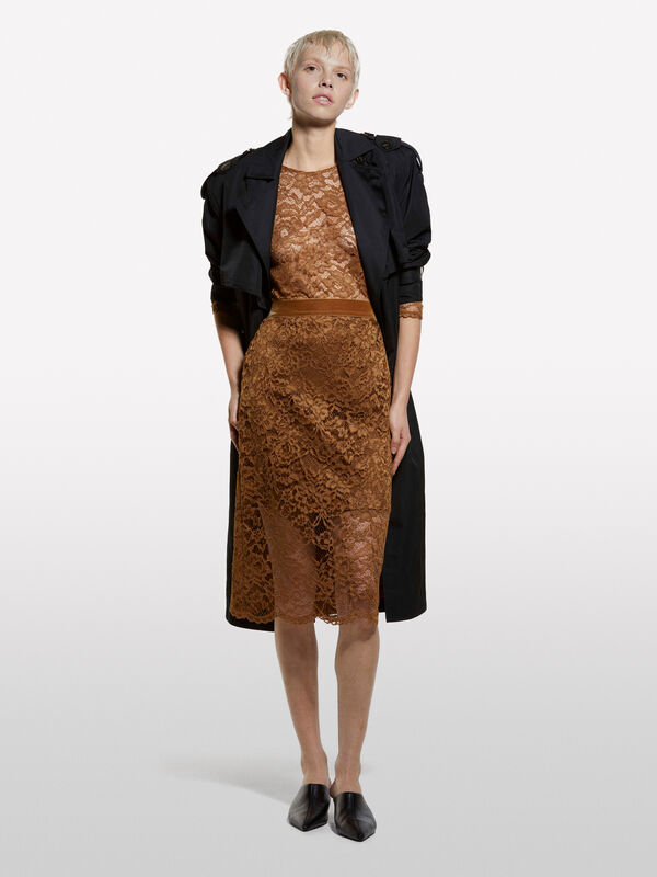 Light brown lace blouse - women's blouses | Sisley
