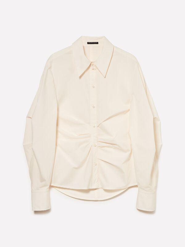 Slim fit shirt with pleats - women's shirts | Sisley