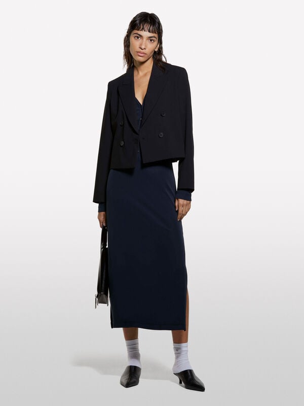 Black Spencer double-breasted blazer - women's blazers | Sisley