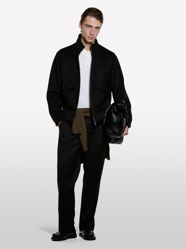 Cream white knit polo - men's polos | Sisley