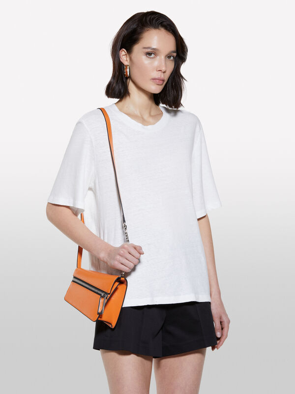 White cropped t-shirt - women's short sleeve t-shirts | Sisley