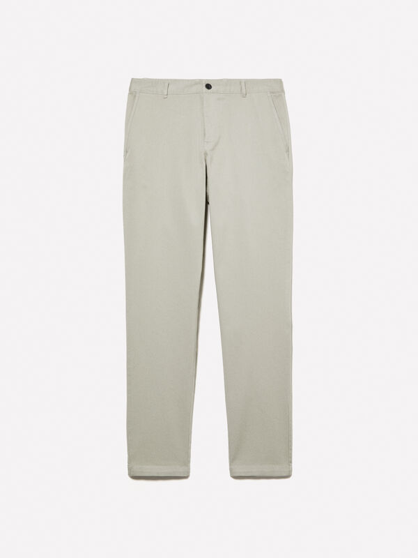 Dove gray slim fit trousers Dove gray slim fit trousers - men's chino trousers | Sisley