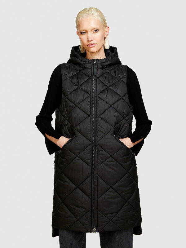 Long vest with hood - women's vests and sleeveless jackets | Sisley