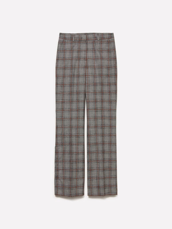 Check regular fit trousers - women's regular fit trousers | Sisley