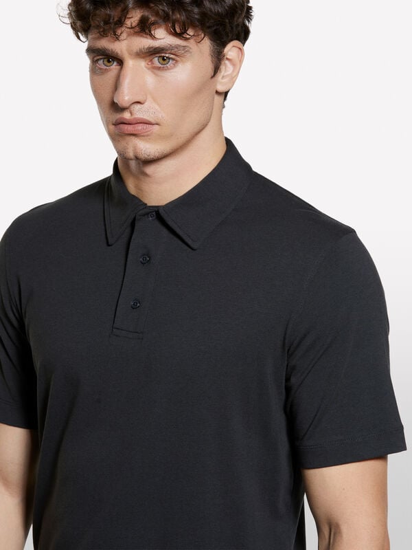 Black slim fit polo - men's polos | Sisley