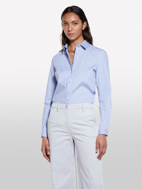Light blue slim fit shirt - women's shirts | Sisley