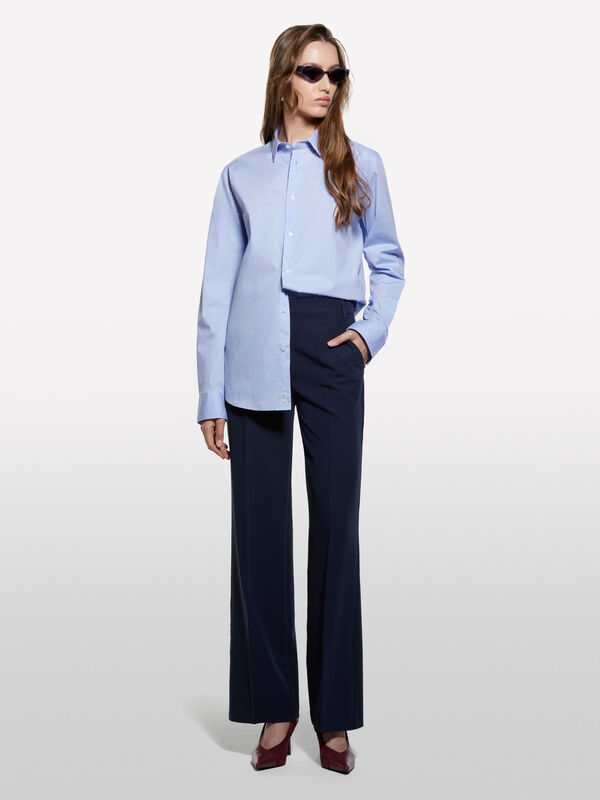Dark blue palazzo trousers - women's palazzo trousers | Sisley