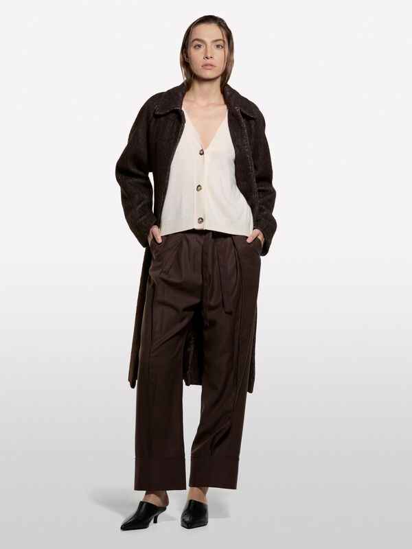 Beige oversized cardigan - women's cardigans | Sisley