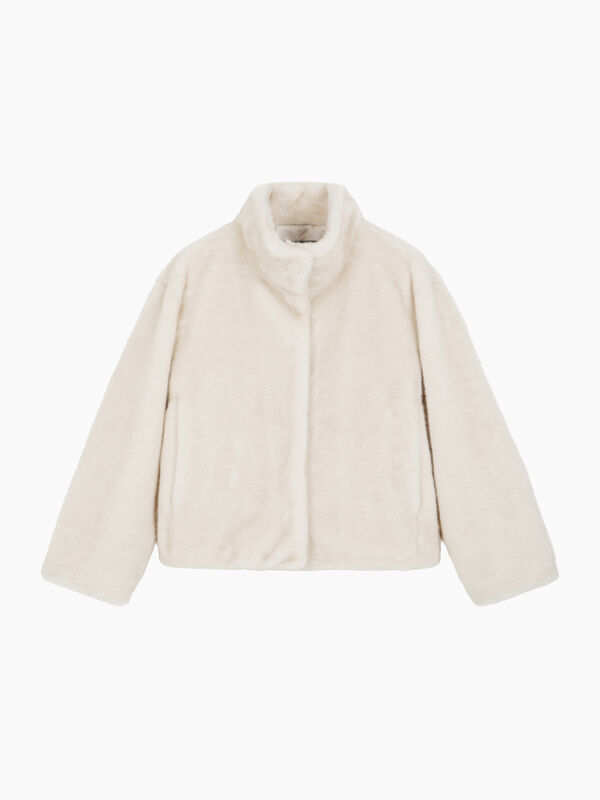 White faux fur - sisley k jackets and coats | Sisley K
