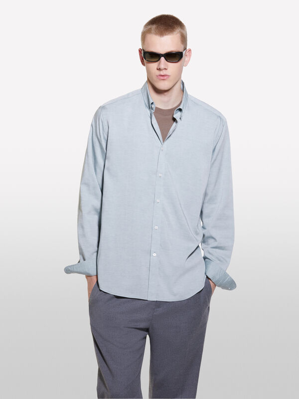 Light gray regular fit shirt - men's regular fit shirts | Sisley