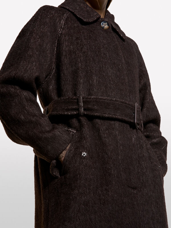 Long chevron coat - women's coats | Sisley