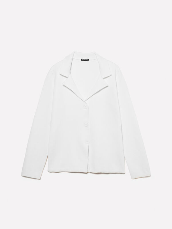Cream white knit blazer Cream white knit blazer - women's blazers | Sisley