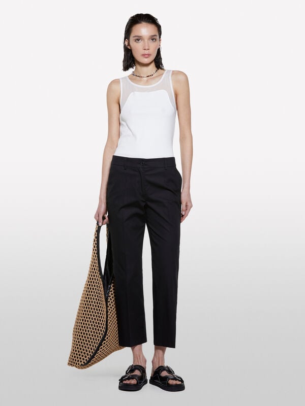 Black flare fit trousers - women's flared trousers | Sisley