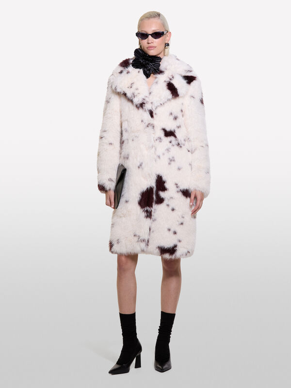 Animal print faux fur coat - women's coats | Sisley