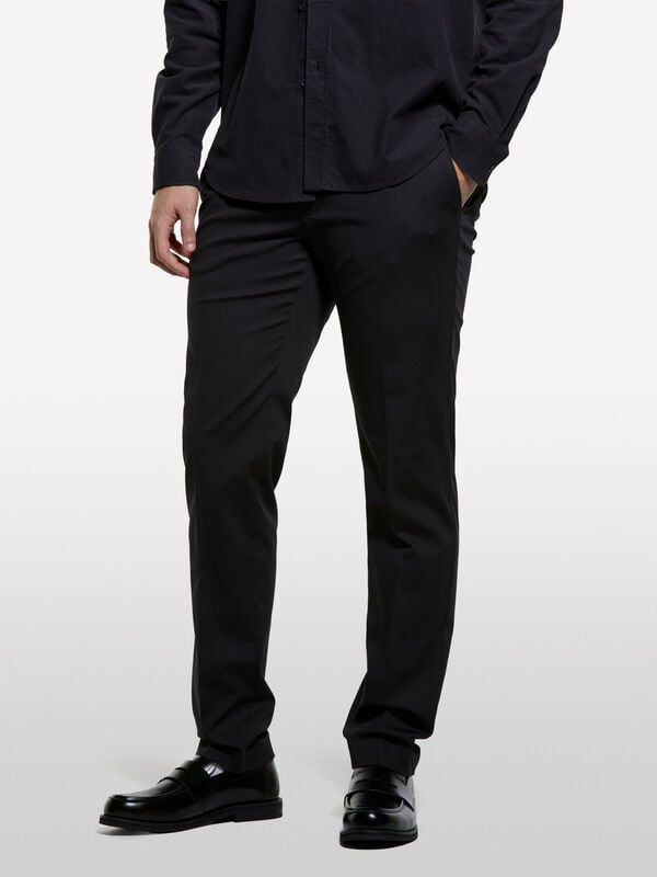 Dark gray slim comfort fit trousers - men's slim fit trousers | Sisley