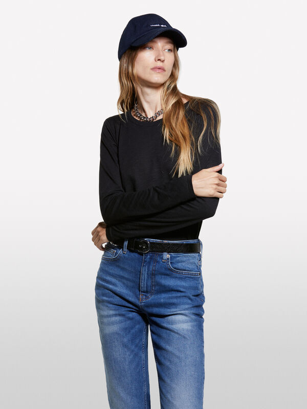 Black long sleeve t-shirt - women's long sleeve t-shirts | Sisley