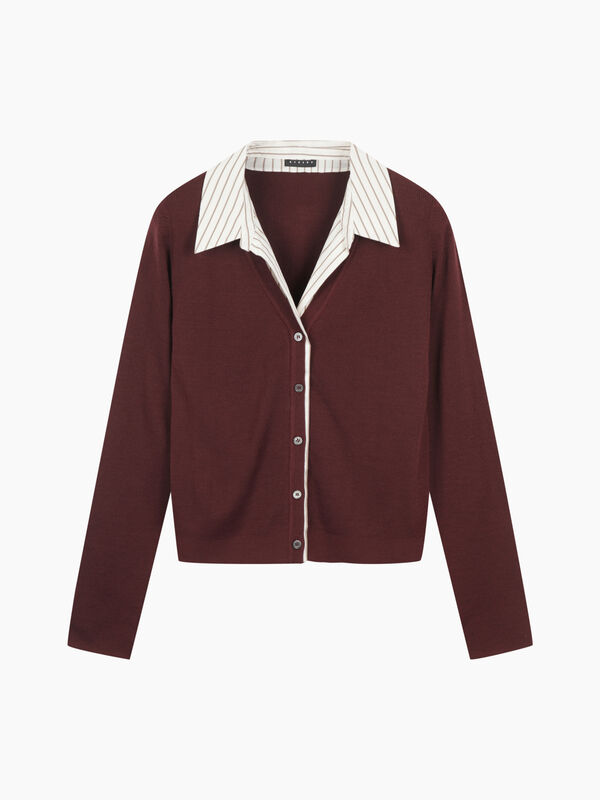 Cardigan with shirt insert - sisley k cardigan | Sisley K