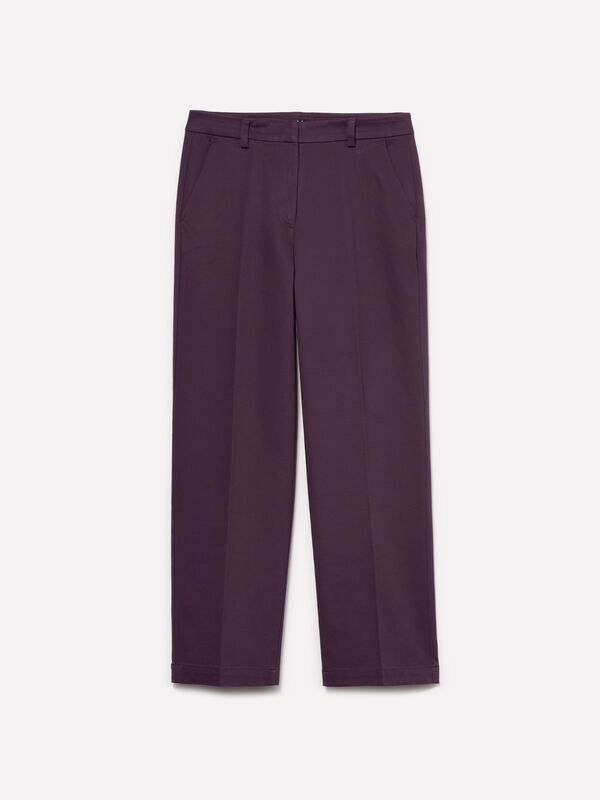 Plum high-waisted trousers - women's regular fit trousers | Sisley