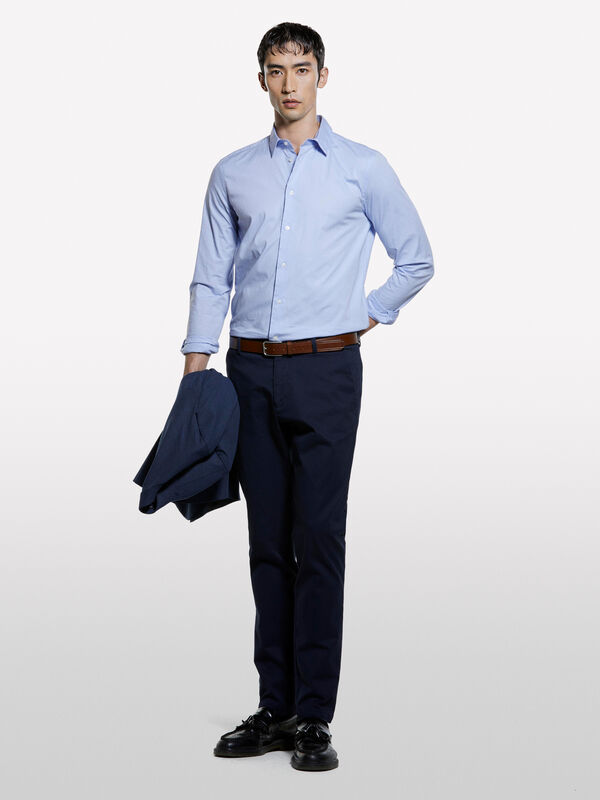 Light blue slim fit shirt - men's slim fit shirts | Sisley