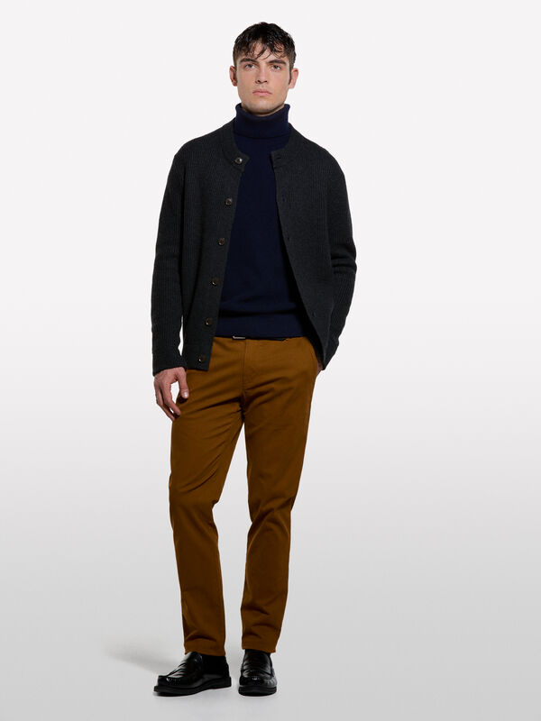 Cardigan with buttons in wool blend - men's cardigans | Sisley
