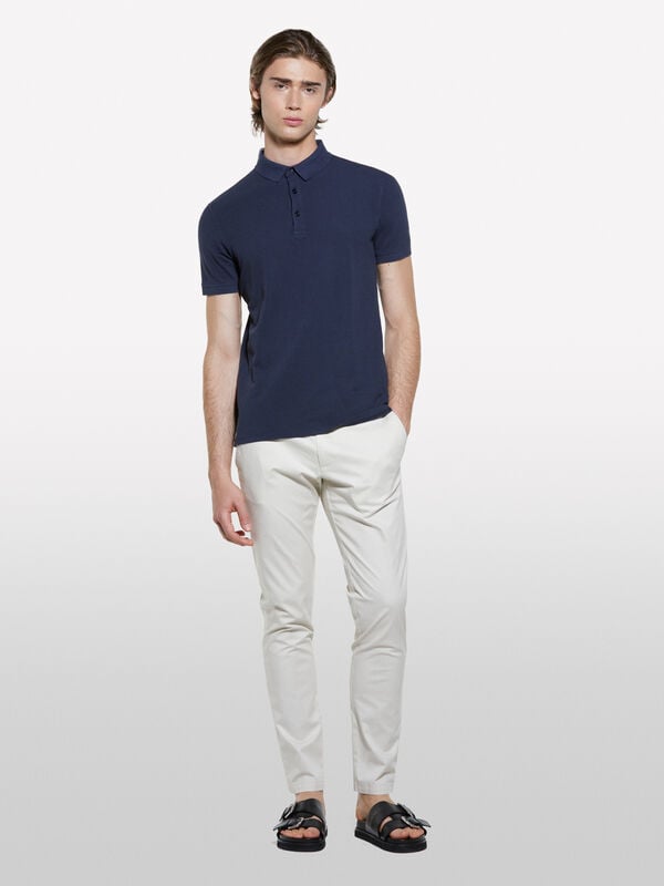 Light beige slim fit chinos - men's slim fit trousers | Sisley