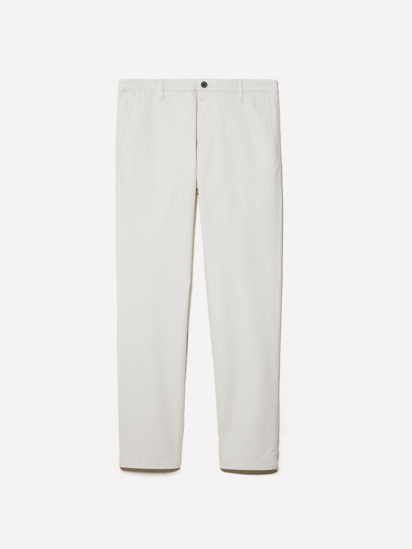 Light beige slim fit chinos - men's slim fit trousers | Sisley