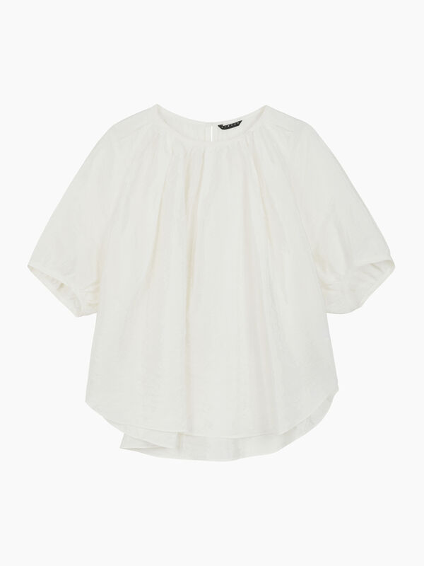 White blouse with balloon sleeves - sisley k blouses | Sisley K