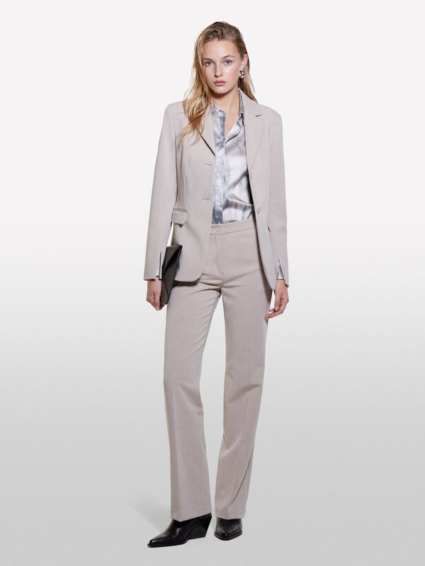 Beige flare fit trousers  - women's flared trousers | Sisley
