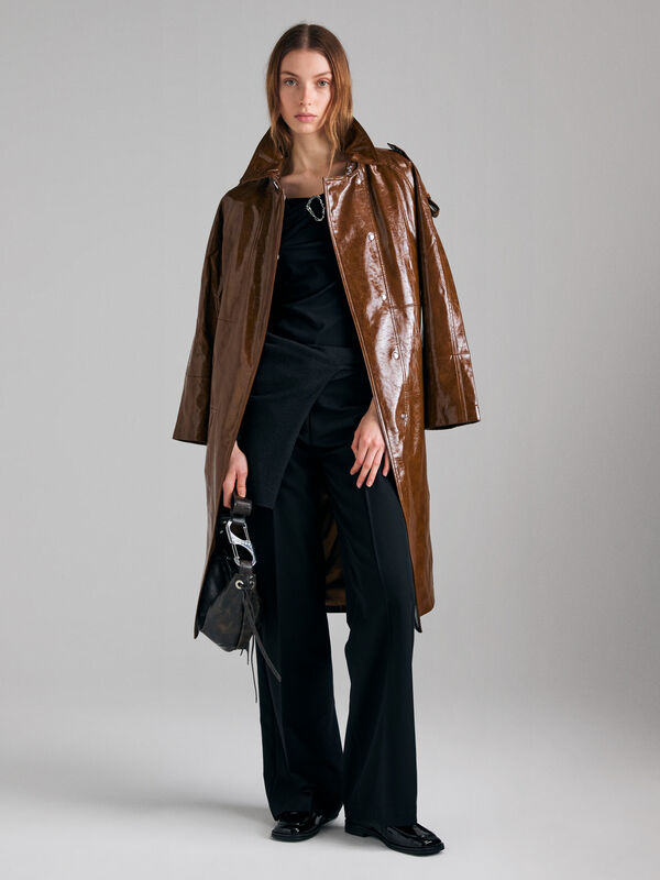 Off-the-shoulder t-shirt with sliver ring - women's long sleeve t-shirts | Sisley