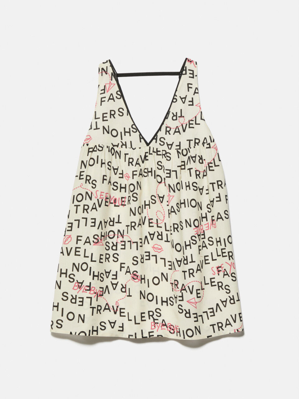 Sleeveless dress with prints