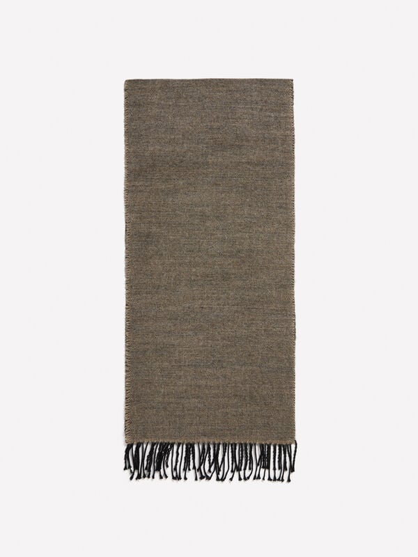 Brown scarf with fringe - men's scarves and foulards | Sisley