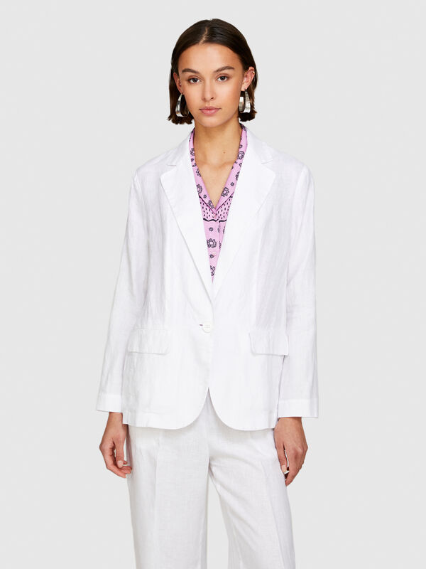 100% linen blazer - women's blazers | Sisley