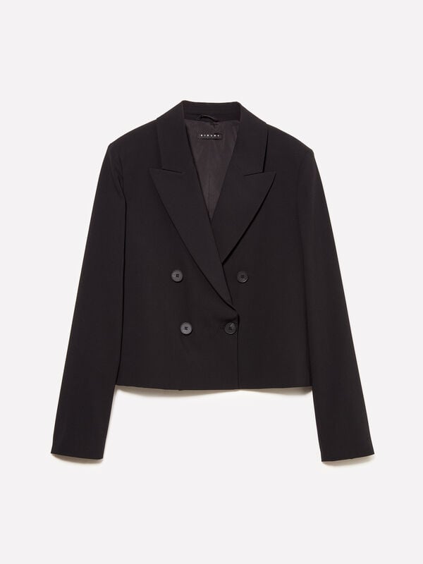 Black Spencer double-breasted blazer - women's blazers | Sisley