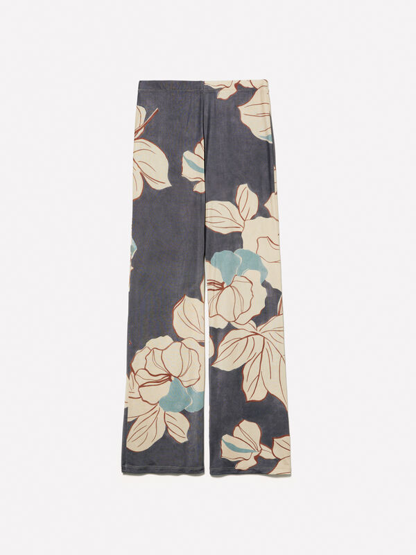 Multicolor printed trousers Multicolor printed trousers - women's high-waisted trousers | Sisley