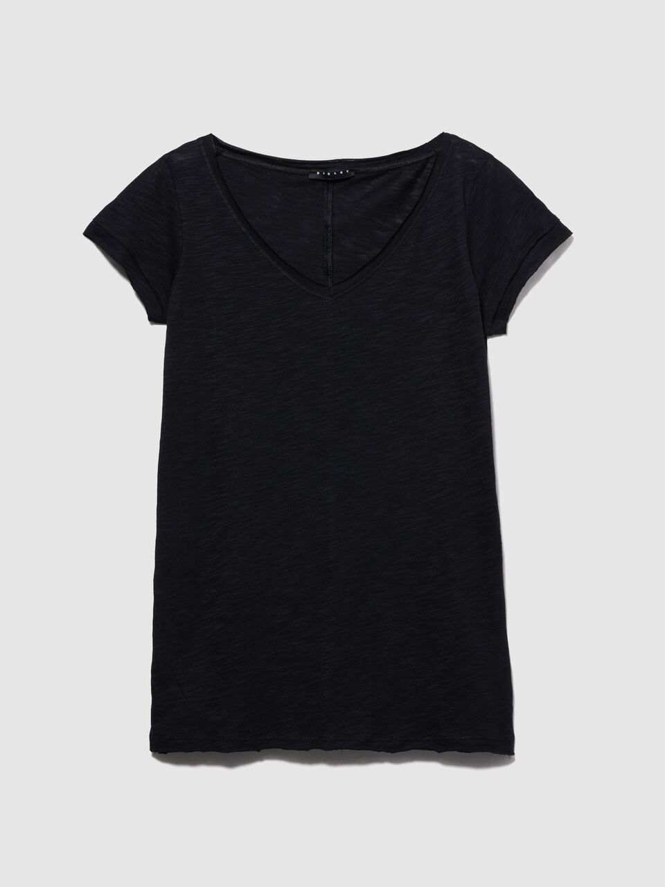 V-neck t-shirt with raw cut Women image number null