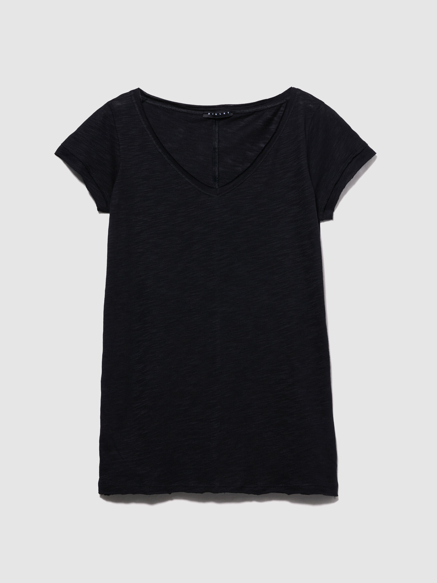 V-neck t-shirt with raw cut Women image number null