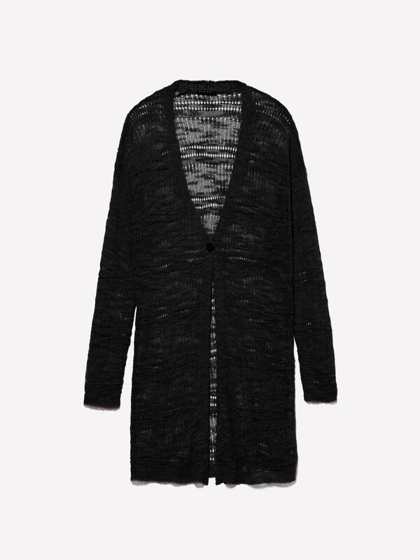 Black long cardigan Black long cardigan - women's cardigans | Sisley