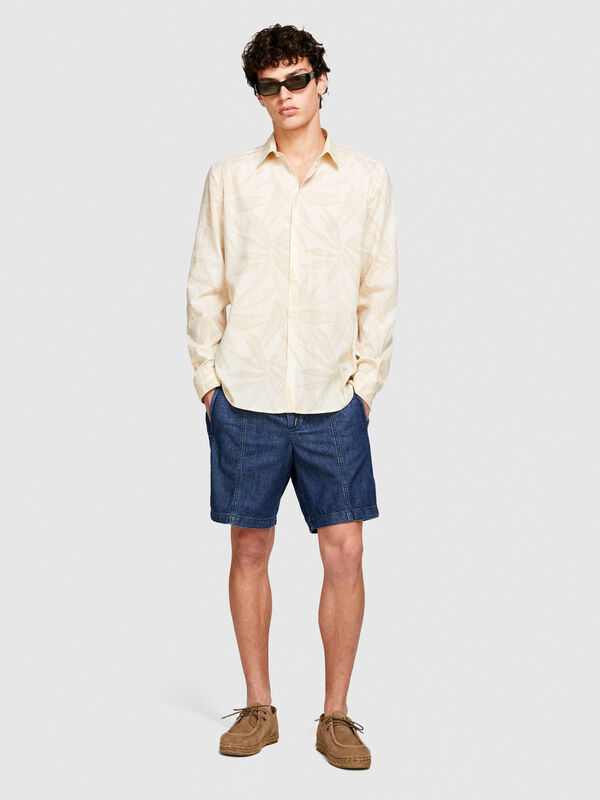 Bermudas in chambray - men's jean shorts | Sisley