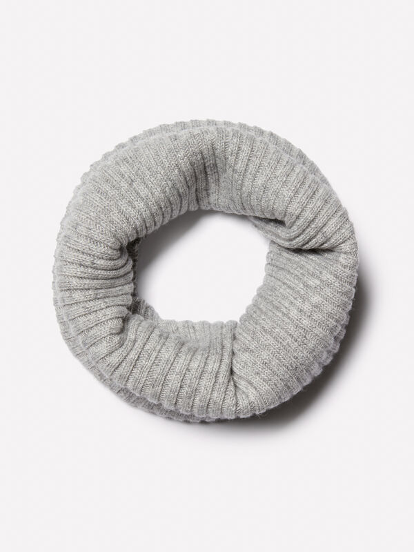 Gray knit neck warmer - men's scarves and foulards | Sisley