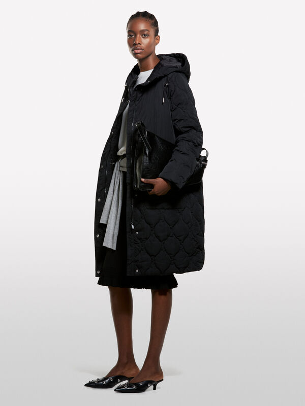 Black long padded jacket - women's jackets | Sisley