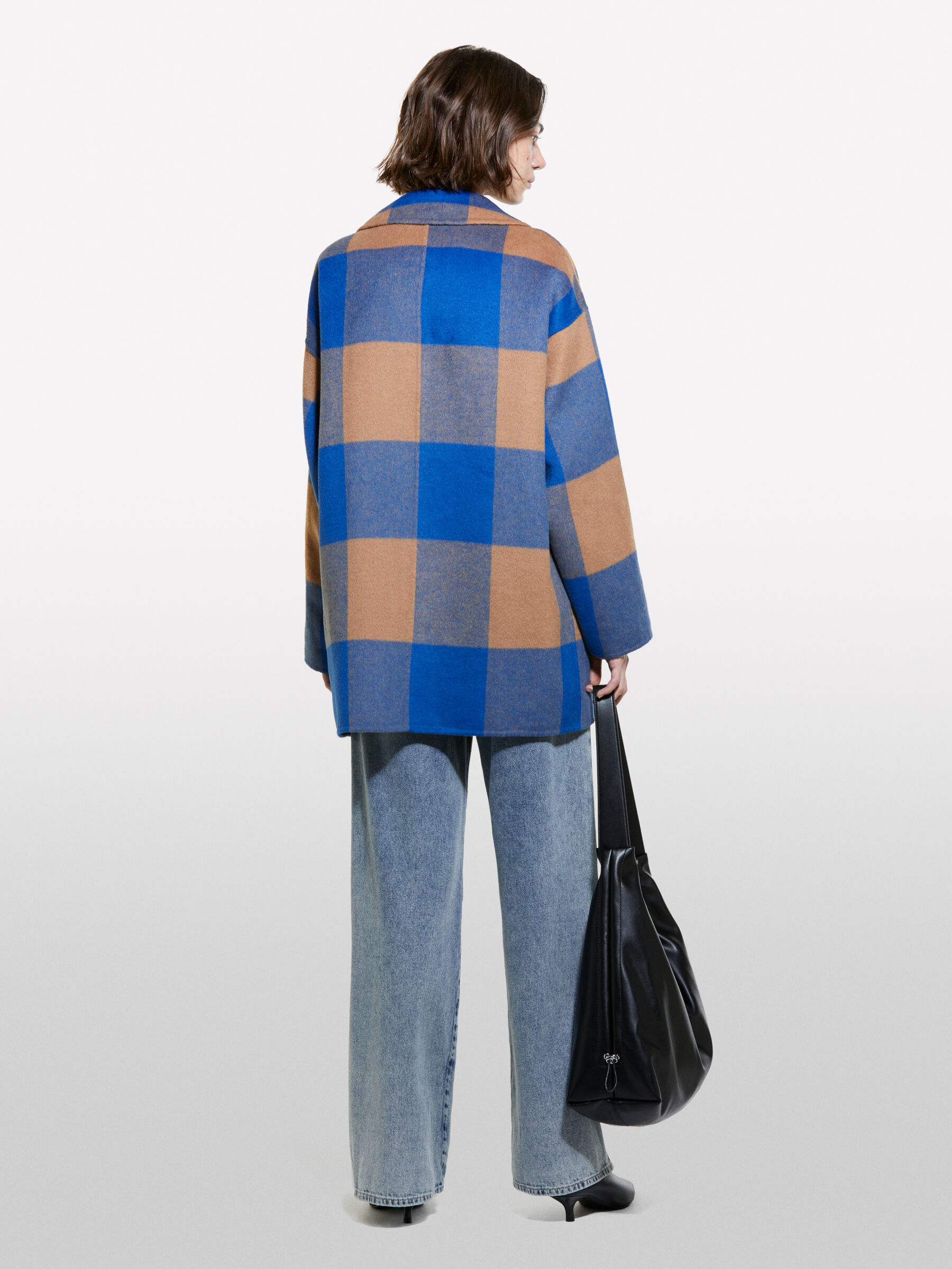Multicolor check peacoat Multi color Sisley