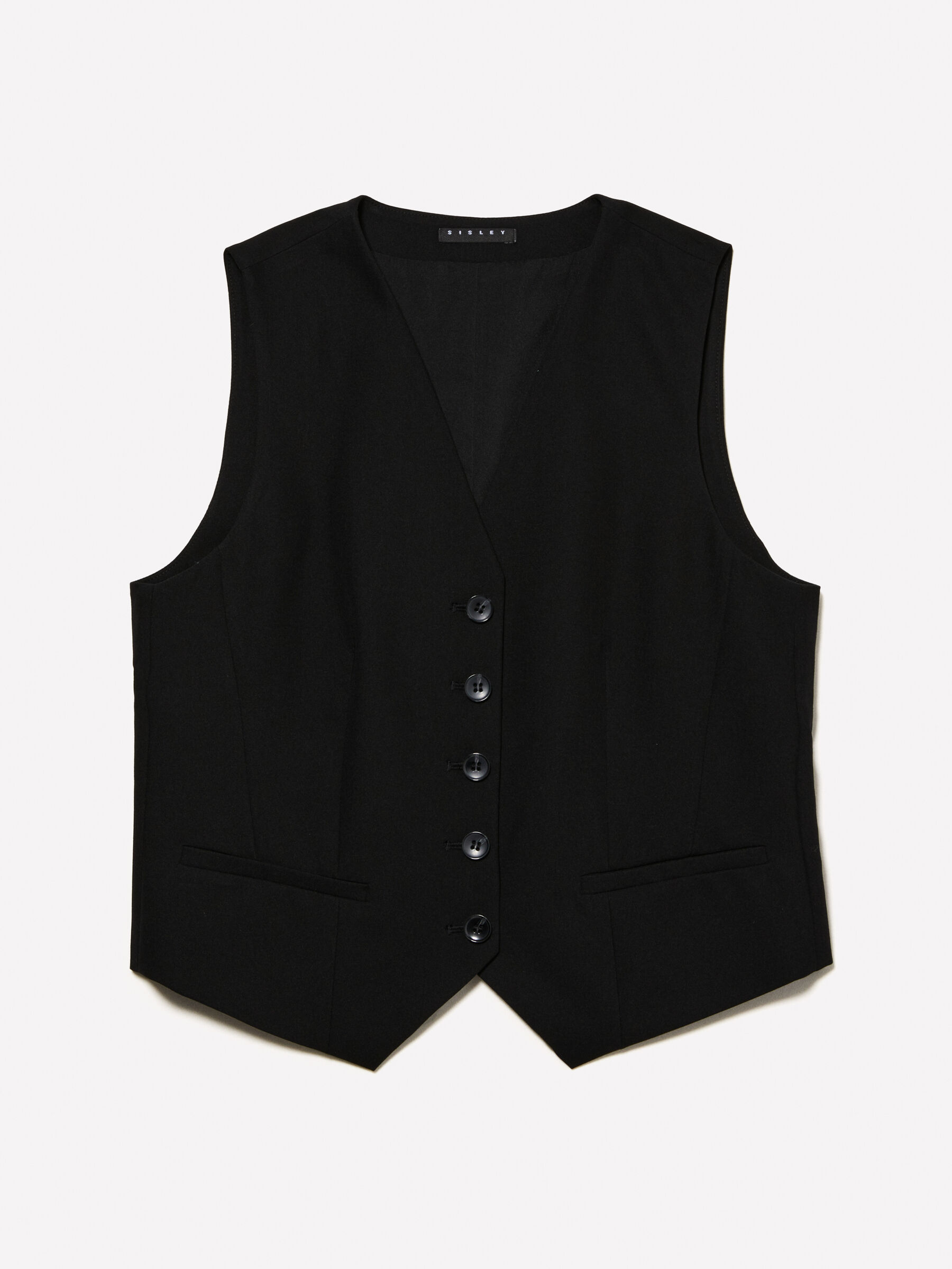 Women's black formal vest top