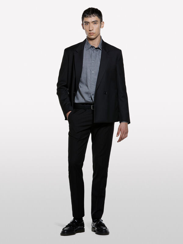 Dark gray button-down shirt - men's regular fit shirts | Sisley